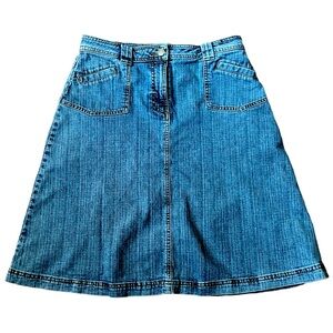 Territory Ahead denim midi skirt a-line faded blue 8